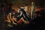 POUSSIN, Nicolas Tanecred and Erminia oil painting on canvas